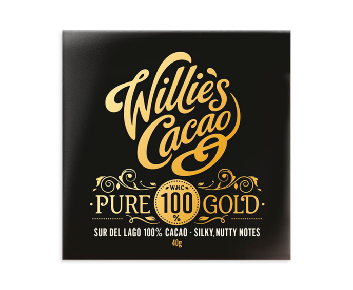Willie's Cacao 100% hořká čokoláda Pure Gold Sur del Lago 40 g