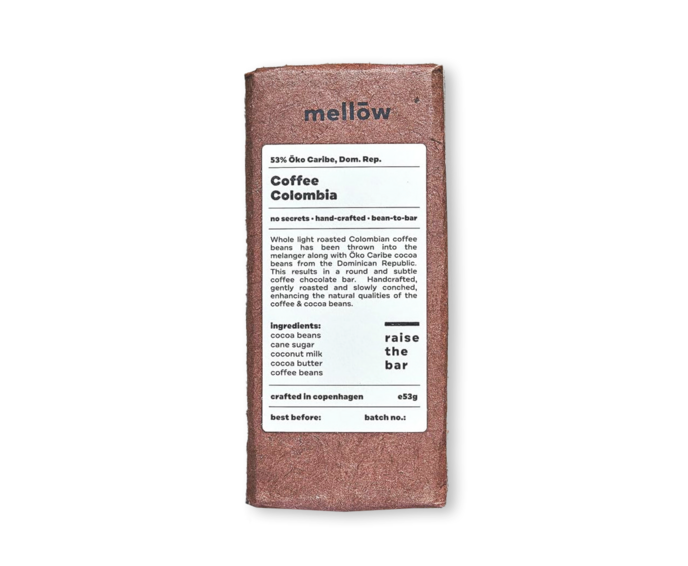 Mellow Chocolate 53% hořká čokoláda Coffee, Colombia BIO 53 g