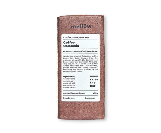 Mellow Chocolate EXP 53% hořká čokoláda Coffee, Colombia BIO 53 g