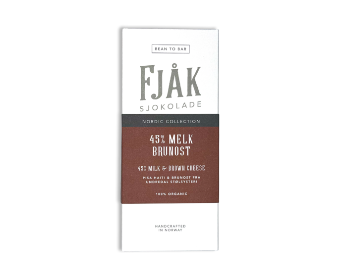 FJAK Sjokolade 45% mléčná čokoláda Brown Cheese s hnědým kozím sýrem 53g