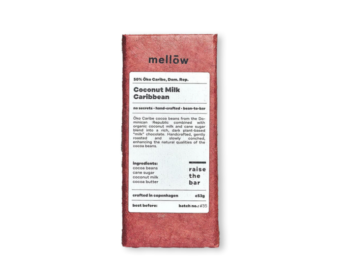 Mellow Chocolate 50% hořká čokoláda Coconut Milk, Caribbean BIO 53 g