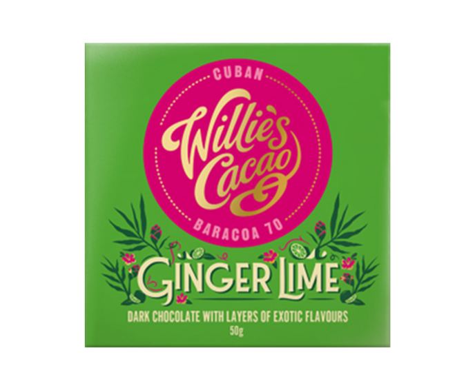 Willie's Cacao 70% hořká čokoláda se zázvorem a limetkou Ginger Lime Cuban Baracoa 50 g
