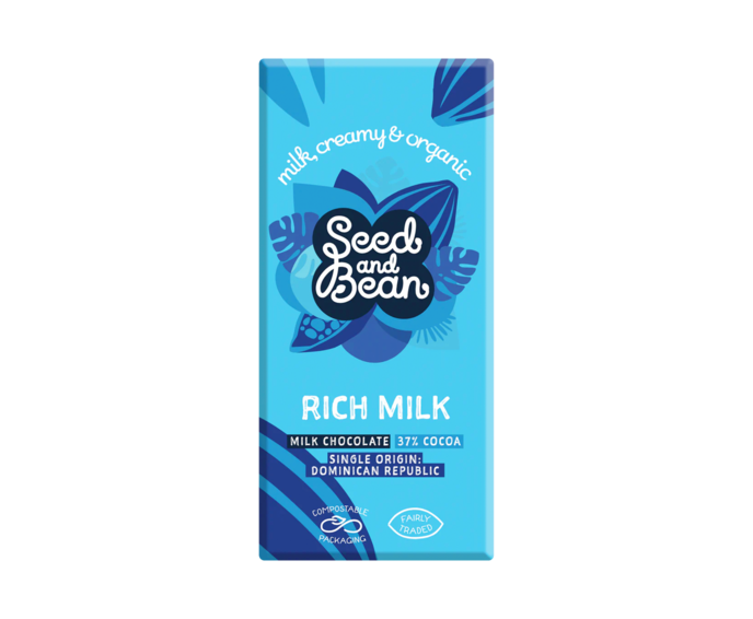 Seed and Bean 37% mléčná čokoláda RICH MILK BIO 75 g