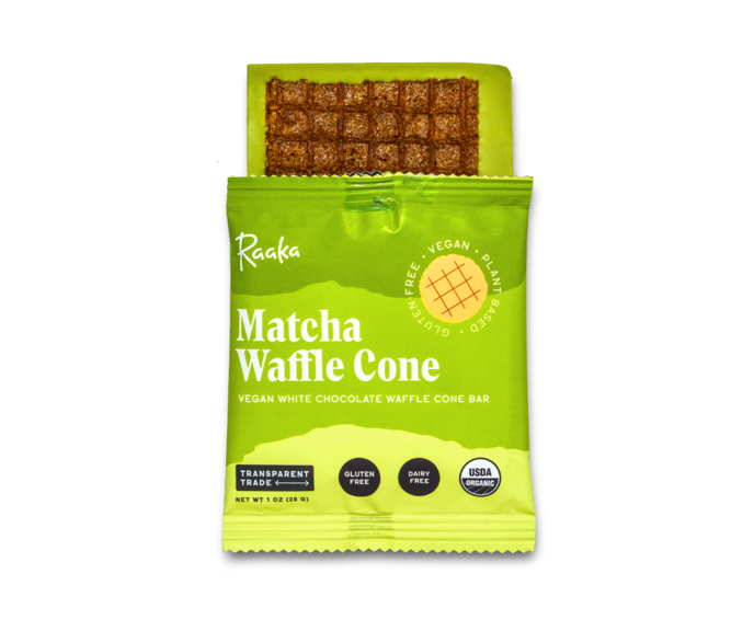 Raaka bílá čokoláda MATCHA WAFFLE CONE 28 g