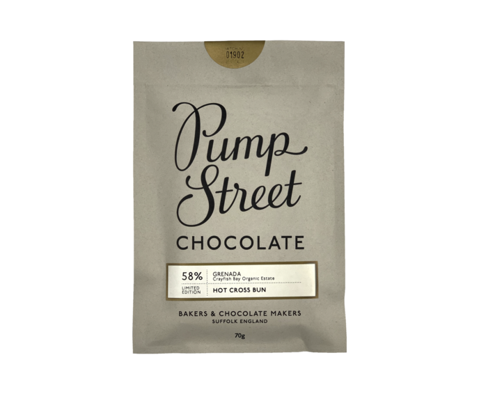 Pump Street 58% hořká čokoláda Hot Cross Bun 70 g