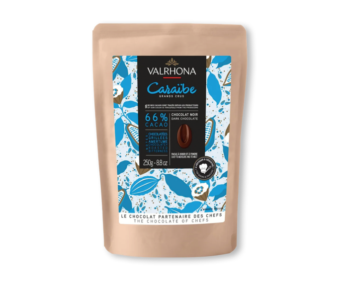 Valrhona 66% hořká čokoláda PECKY CARAIBE 250 g