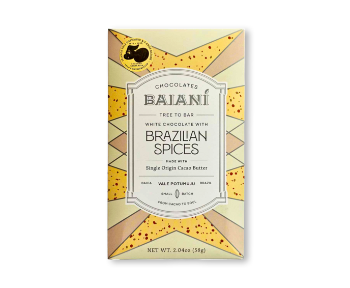 Baianí Chocolates 33% bílá čokoláda Brazilian SPICES 58 g