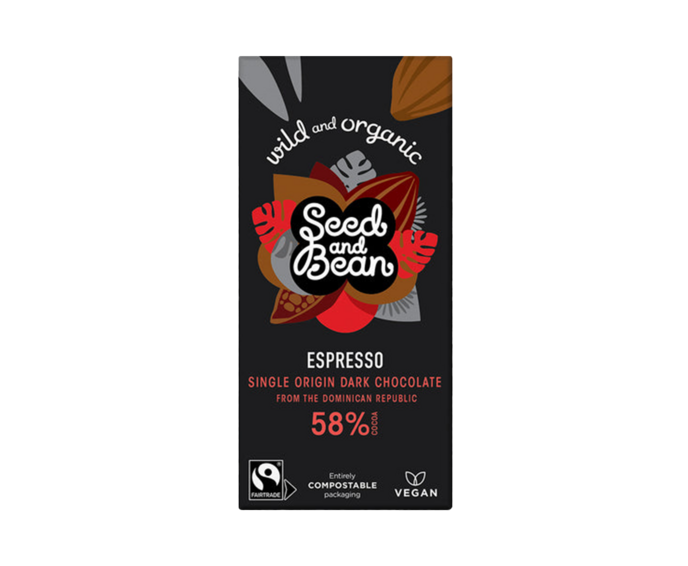 Seed and Bean 58% hořká čokoláda káva Espresso BIO 75 g