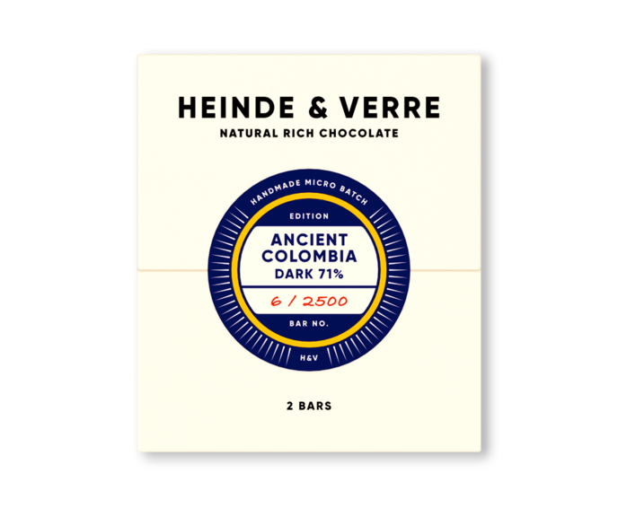 Heinde & Verre 71% hořká čokoláda ANCIENT COLOMBIA EDITION 70 g