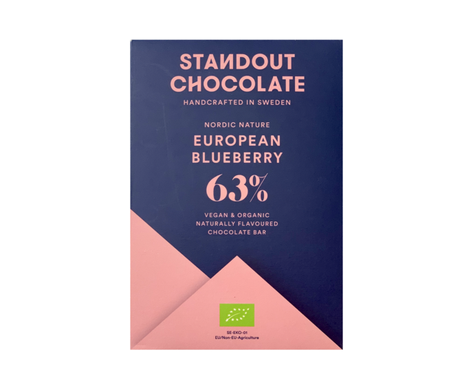 Standout Chocolate 63% hořká čokoláda BLUEBERRY s borůvkami BIO 50 g