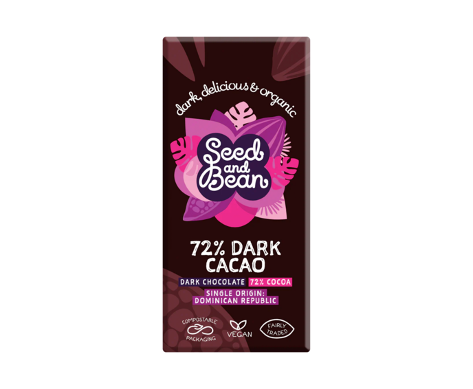 Seed and Bean 72% hořká čokoláda DARK CACAO BIO 75 g