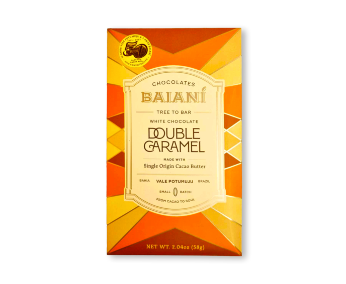 Baianí Chocolates 33% bílá čokoláda DOUBLE CARAMEL 58 g