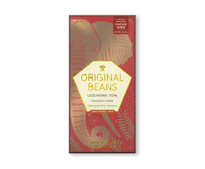 Original Beans 70% hořká čokoláda UDZUNGWA s kakaovými boby BIO 70 g