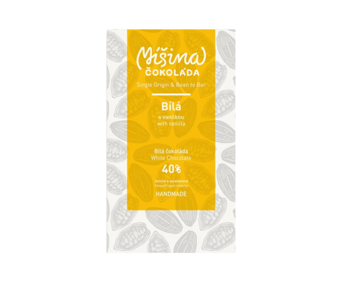 Míšina čokoláda 40% BÍLÁ čokoláda S VANILKOU 50 g