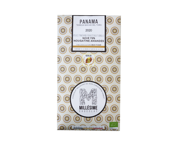 MILLÉSIME 75% hořká čokoláda - PANAMA NOUGATINE AMANDES BIO 70 g