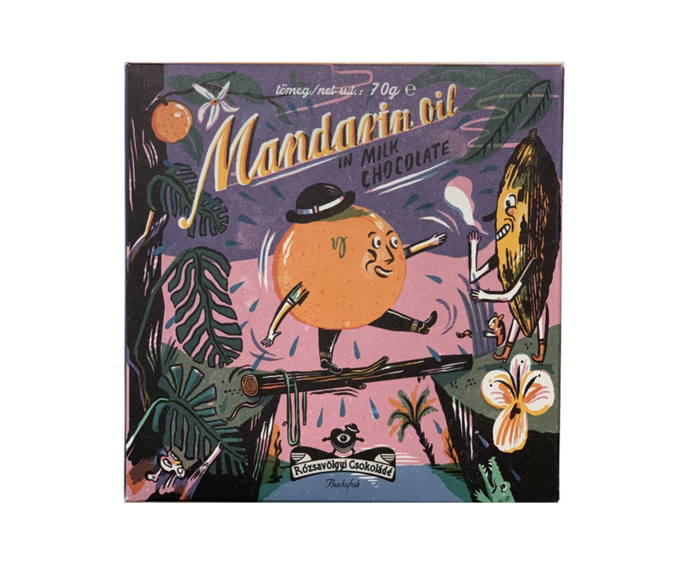 Rózsavölgyi Csokoládé 40% mléčná čokoláda MANDARIN OIL 70 g