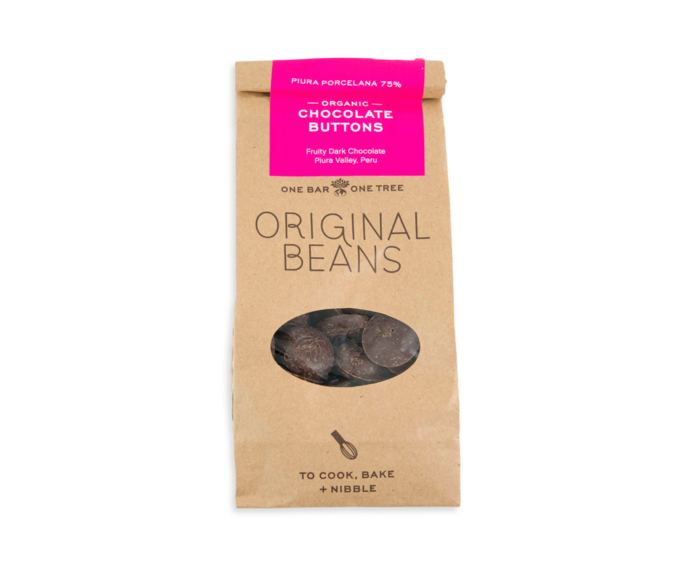 Original Beans 75% hořké čokoládové knoflíky Piura BIO 200g