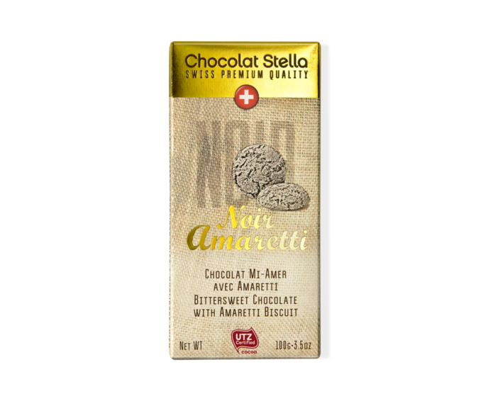 Stella PQ 41% hořkomléčná čokoláda Amaretti sušenky 100 g