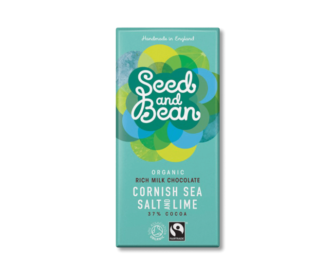 Seed and Bean 37% mléčná čokoláda mořská sůl Cornish a limetka BIO 85 g