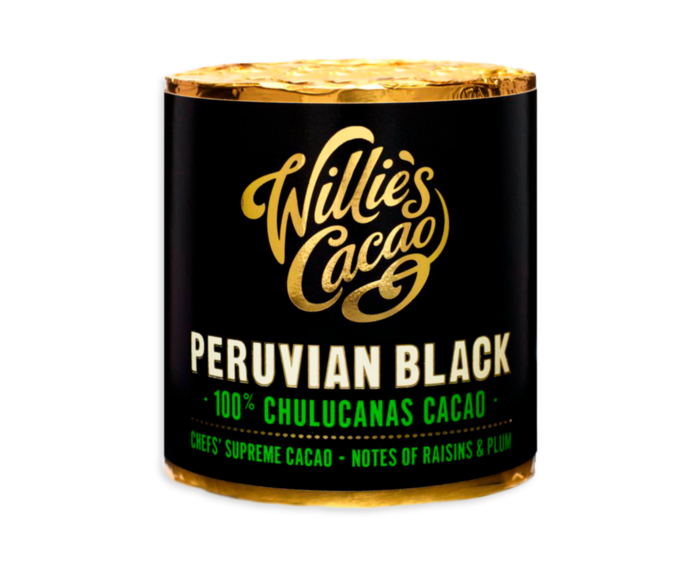 Willie's Cacao Peruvian Black, 100% Chulucanas čokoládový váleček 180 g