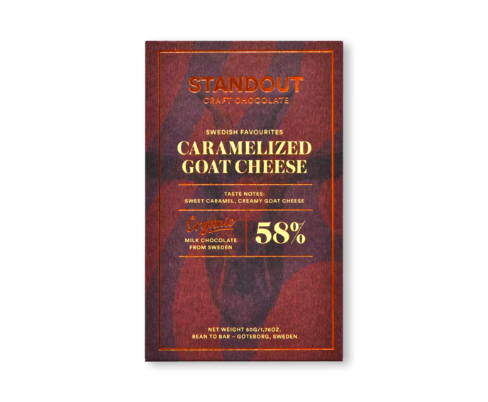 Standout Chocolate 58% mléčná čokoláda CARAMELIZED GOAT CHEESE BIO 50 g