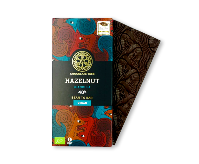 Chocolate Tree MINI 40% hořká čokoláda HAZELNUT GIANDUJA BIO 70 g