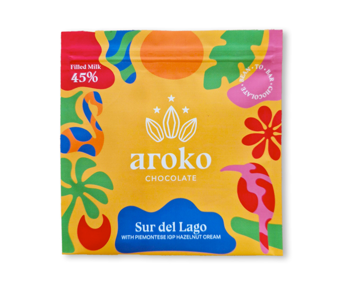 AROKO CHOCOLATE 45% mléčná čokoláda SUR DEL LAGO Piemontese IGP Hazelnut Cream 50 g