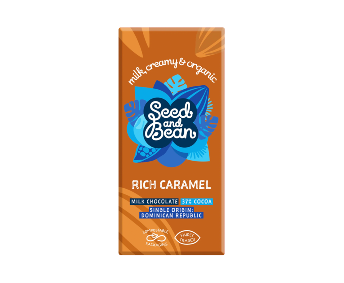 Seed and Bean 37% mléčná čokoláda RICH CARAMEL se slaným karamelem BIO 75 g