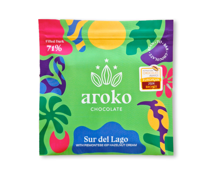 AROKO CHOCOLATE 71% hořká čokoláda SUR DEL LAGO Piemontese IGP Hazelnut Cream 50 g