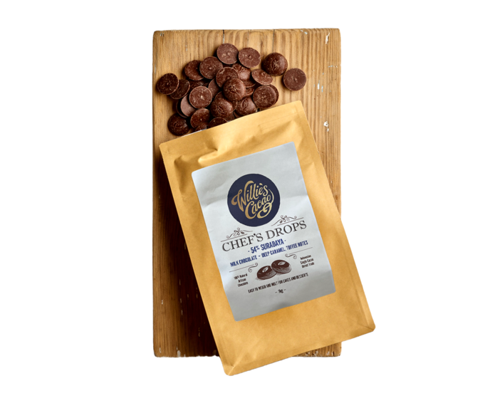 Willie's Cacao 54% mléčné čokoládové čočky Surabaya 1000 g