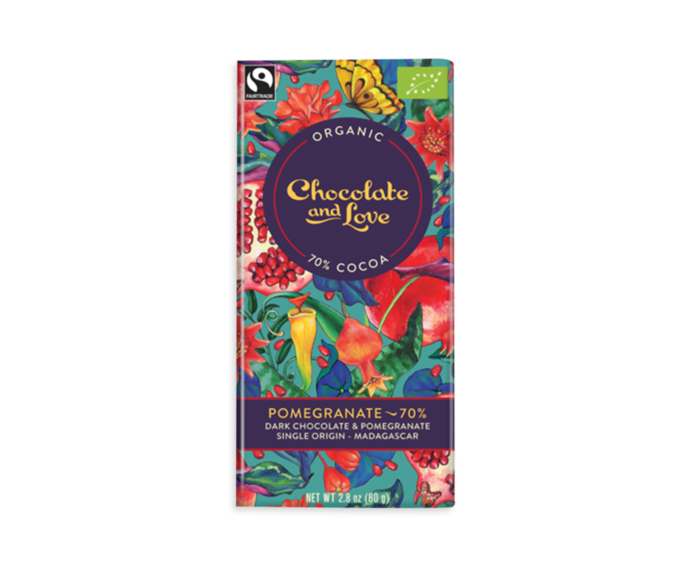 CH&L 70% hořká čokoláda GRANÁT. JABLKO BIO 80 g