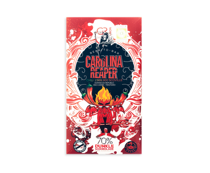 GR 70% hořká čokoláda Carolina Reaper CHILLI 50 g