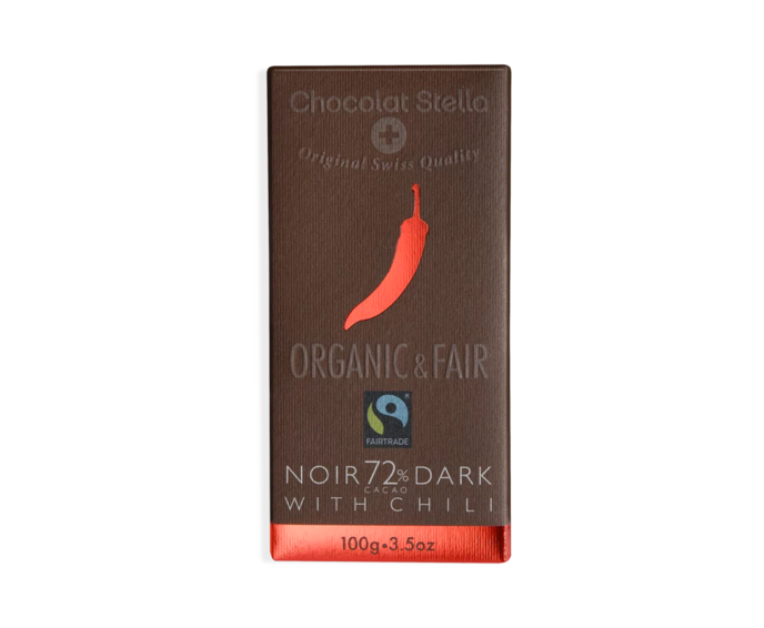 Stella 72% hořká čokoláda s chilli BIO 100 g