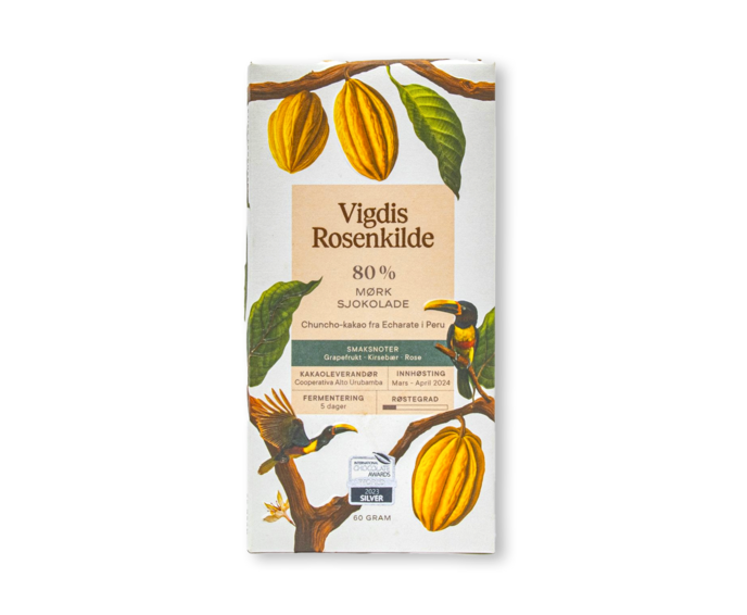 Vigdis Rosenkilde 80% hořká čokoláda PERU CHUNCHO 60 g