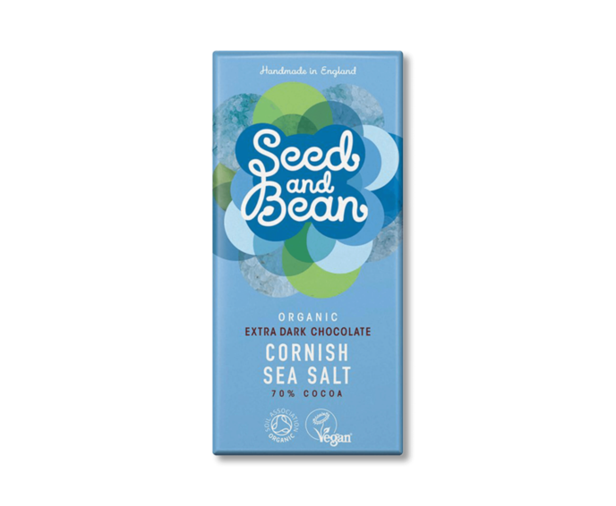 Seed and Bean 70% hořká čokoláda Ekvádor mořská sůl Cornish BIO 85 g