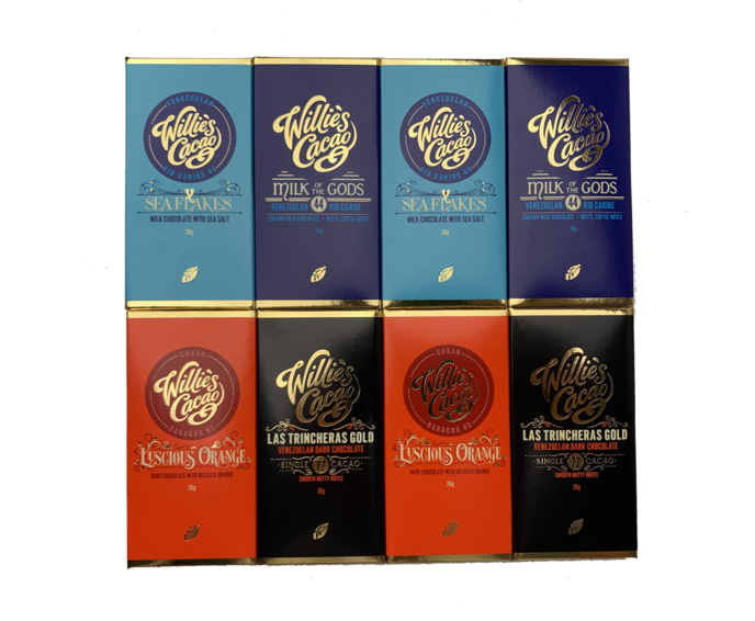 Willie's Cacao degustační sada čokolád RÁJ 208 g