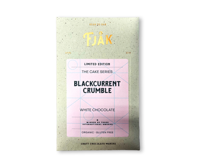 FJAK Sjokolade 30% bílá čokoláda BLACKCURRANT CRUMBLE BIO 60 g