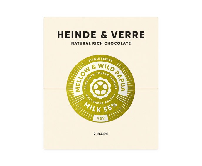 Heinde & Verre 55% mléčná čokoláda MELLOW & WILD PAPUA MILK 70 g