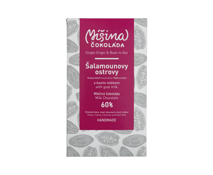 Míšina čokoláda 60% mléčná kozí mléko - Šalamounovy ostrovy 50 g