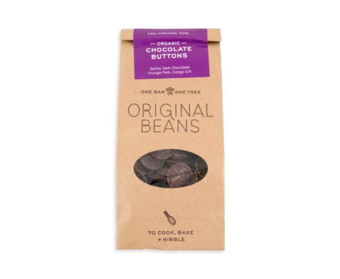 Original Beans Cru Virunga čokoládové knoflíky Bio 200g