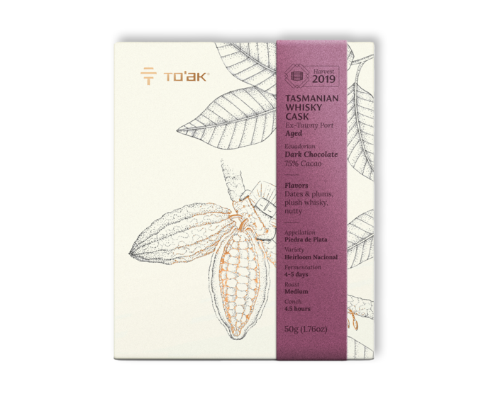 To’ak Chocolate hořká čokoláda 75% - Tasmanian Whisky Cask Ex-Tawny Port – Harvest 2019 50g