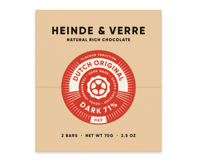 Heinde & Verre 71% hořká čokoláda Dutch Original Dark 70 g