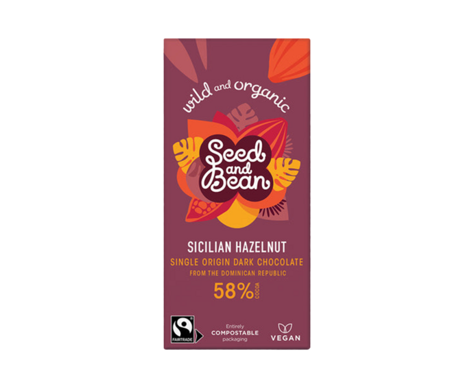 Seed and Bean 58% hořká čokoláda sicilské oříšky BIO 75 g