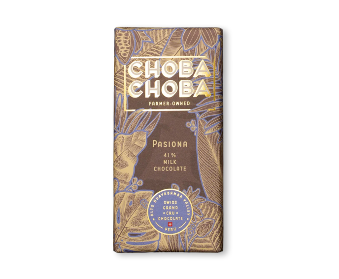 CHOBA CHOBA 41% mléčná čokoláda PASIONA MILK CHOCOLATE BIO 91 g