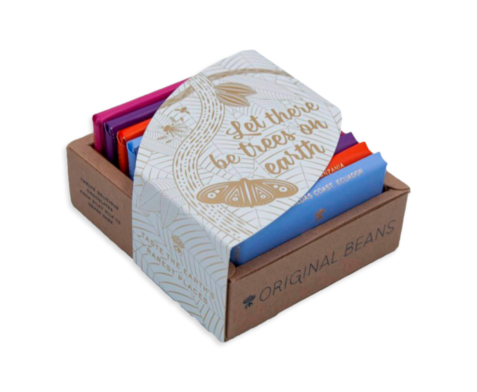 Original Beans dárková krabička s mini čokoládami BIO 144 g