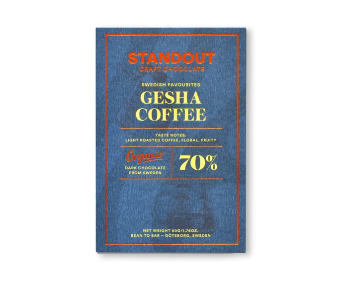 Standout Chocolate 70% hořká čokoláda GESHA SPECIALTY COFFEE BIO 50 g