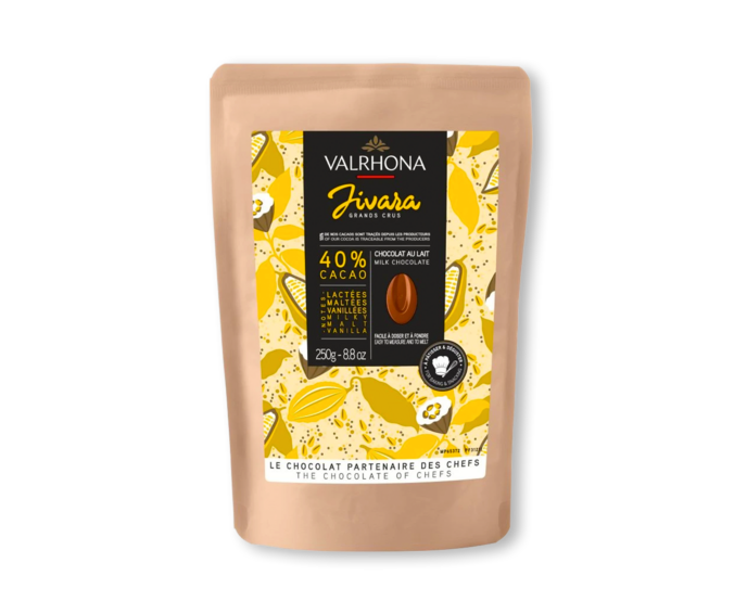Valrhona 40% mléčná čokoláda pecky JIVARA 250 g