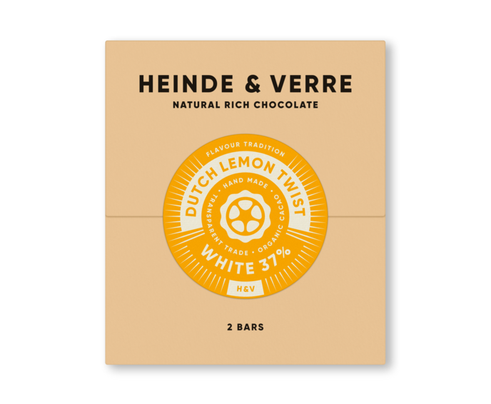 Heinde & Verre 37% bílá čokoláda Dutch Original Lemon Twist s citrónem 70 g