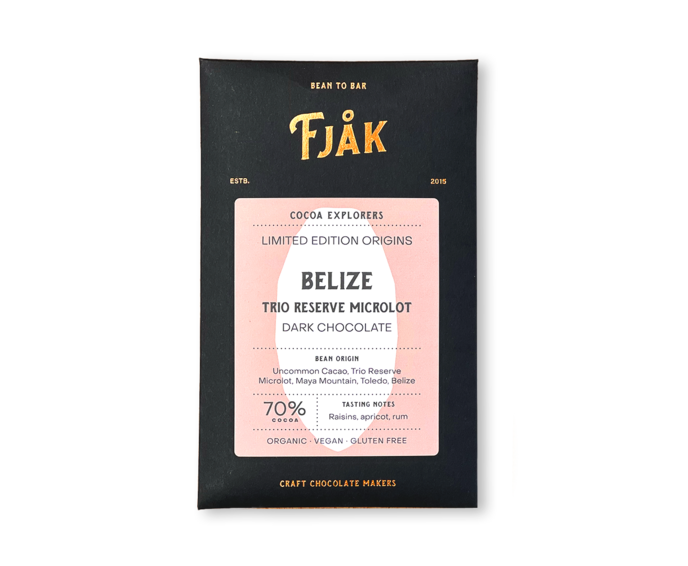 FJAK Sjokolade 70% hořká čokoláda BELIZE TRIO RESERVE MICROLOT 60 g