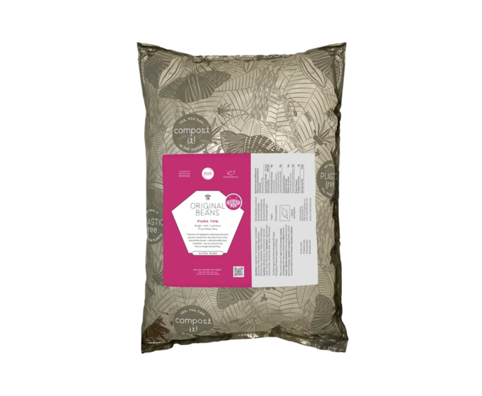 Original Beans 75% hořké čokoládové knoflíky PIURA BIO 2 kg